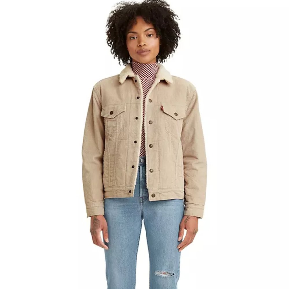 Levis EX-BOYFRIEND CORDUROY SHERPA TRUCKER JACKET